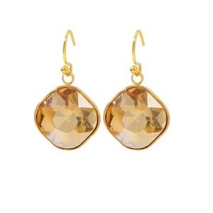 Glam Earrings*Party Jewelry*Champagne Color*Zircon Earrings*Lightweight Earrings